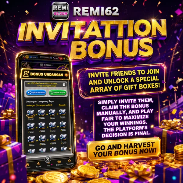 REMI62 Bonus Member Baru 100%
